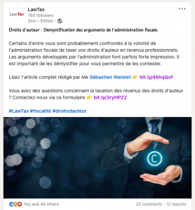 Post Linkedin LawTax