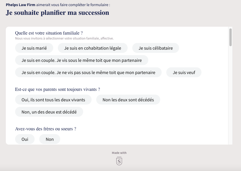 Formulaire audit succession